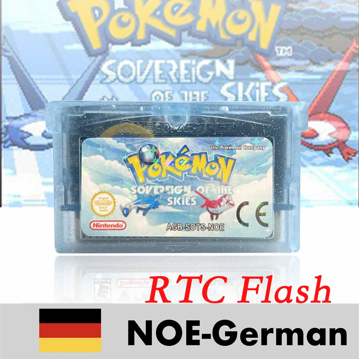 USA NOE Pokemon Sovereign of the skies 1.2.1.2 ( RTC Flash cart ) Cartridge for GBA