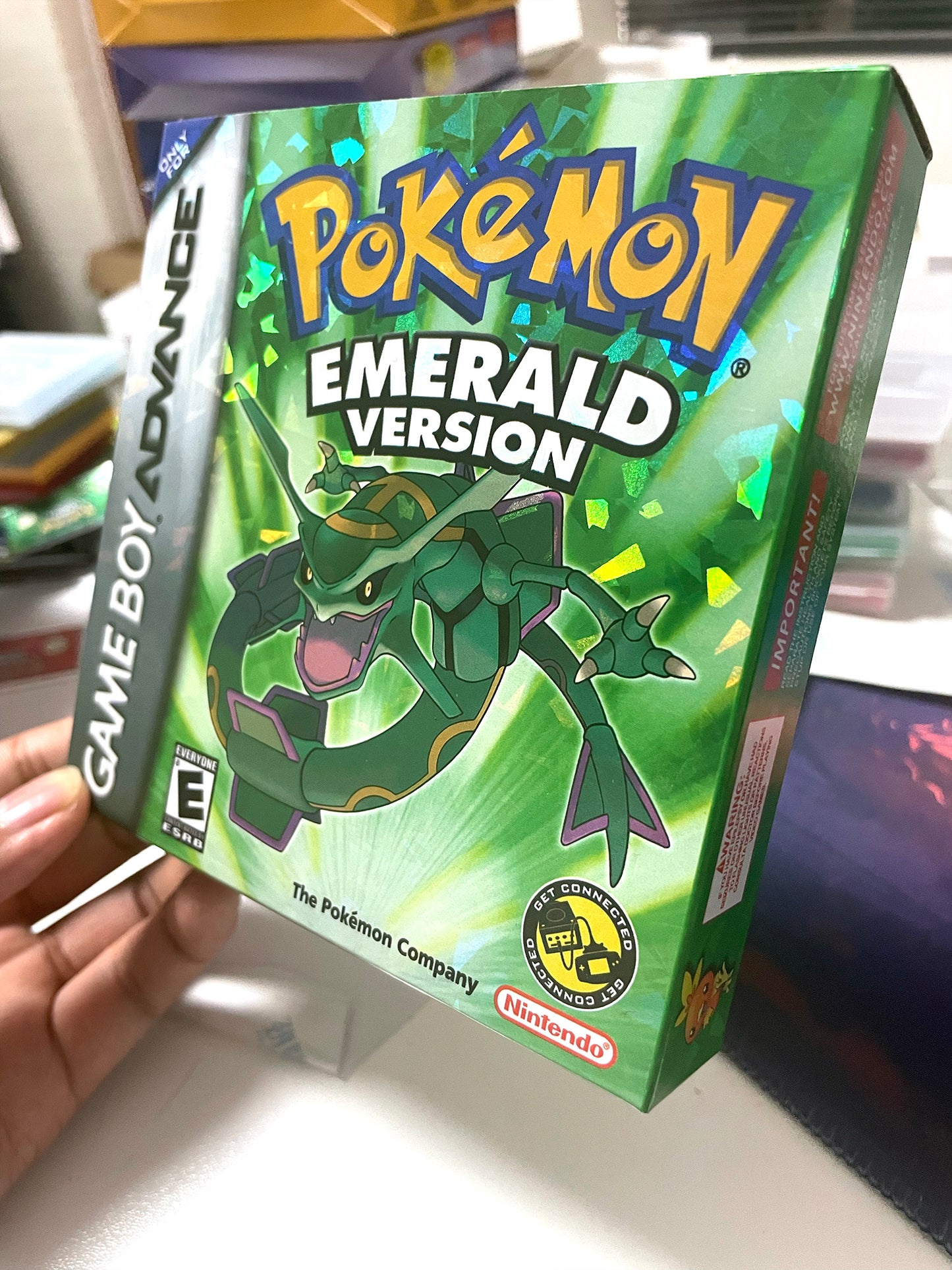 pokemon emerald version cartridge with tray box manual for gba game boy advance