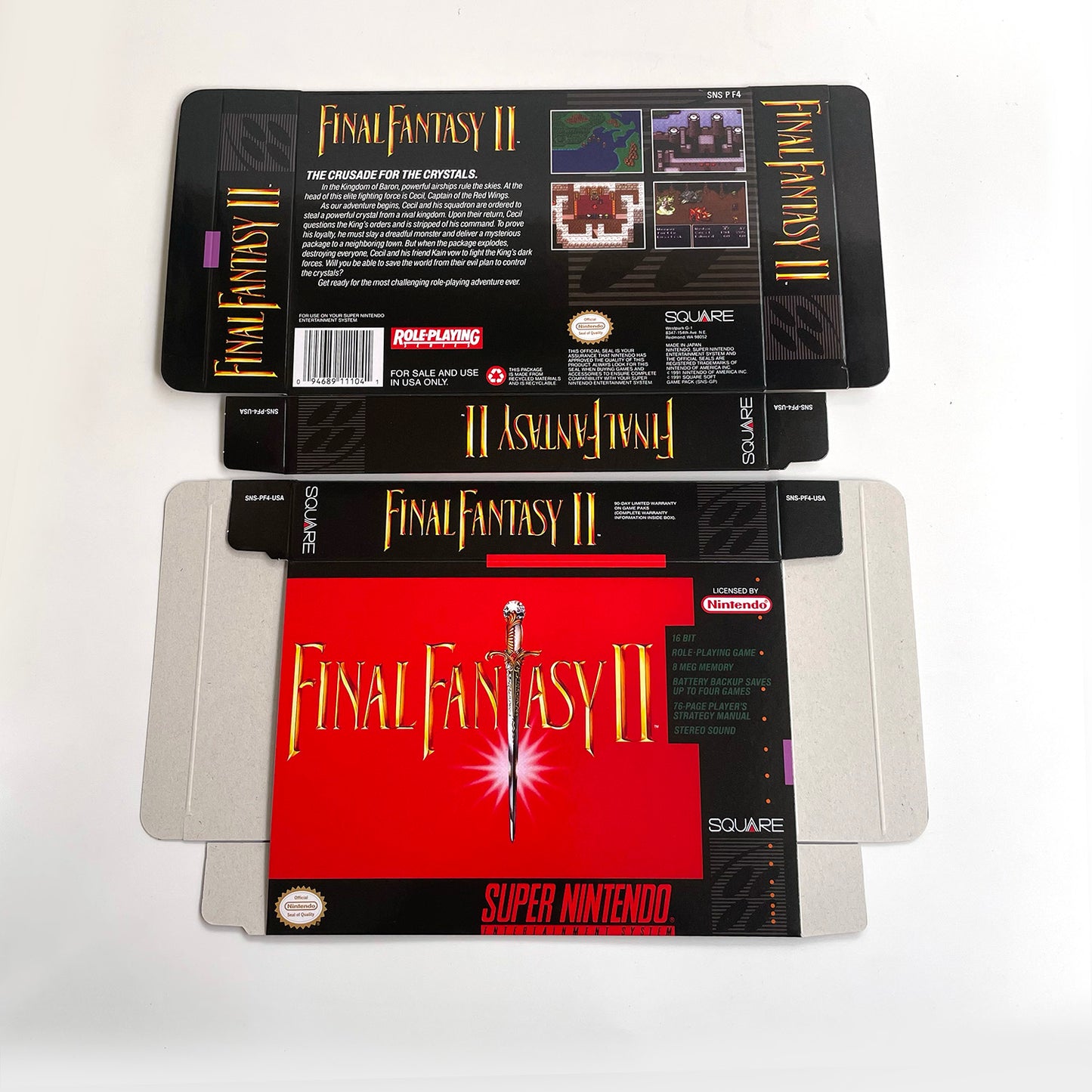 final fantasy II cartridge with tray box manual for SNES super nintendo entertainment system