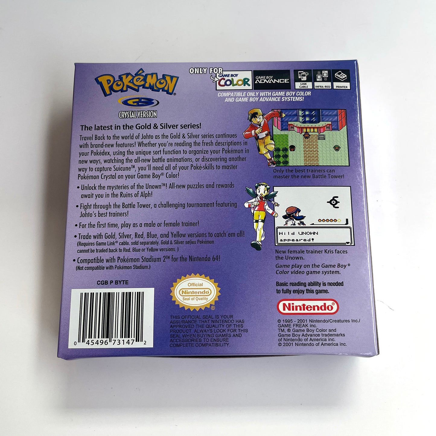pokemon crystal version RTC Flash cart Battery save IC save Manual cartridge with tray box for gbc game boy color