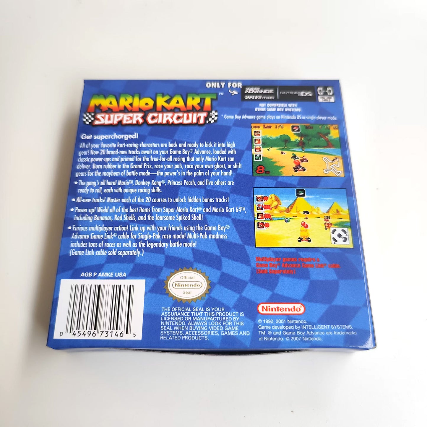 Mario Kart Super Circuit cartridge with tray box manual for gba game boy advance