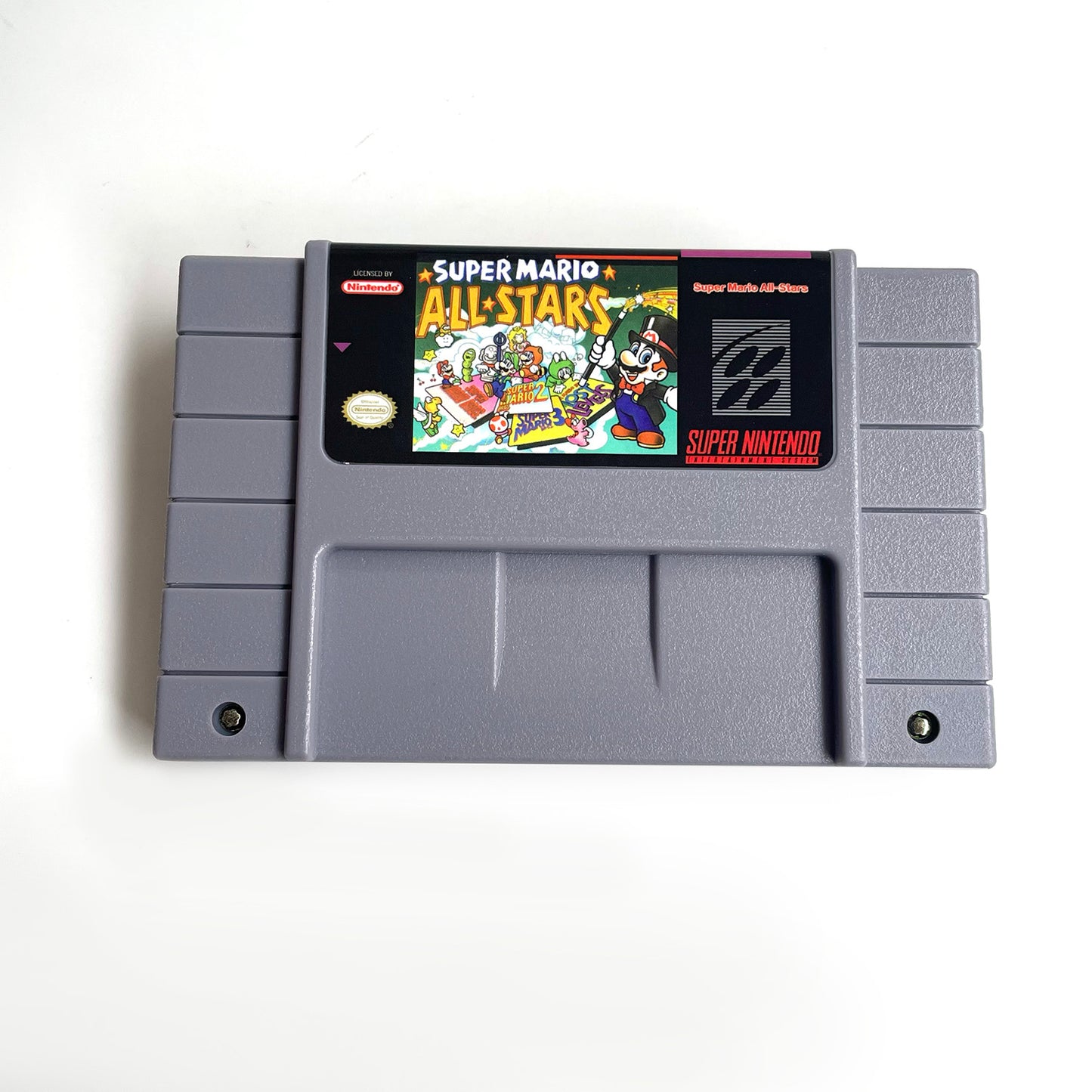 super Mario all stars cartridge with tray box manual for SNES super nintendo entertainment system