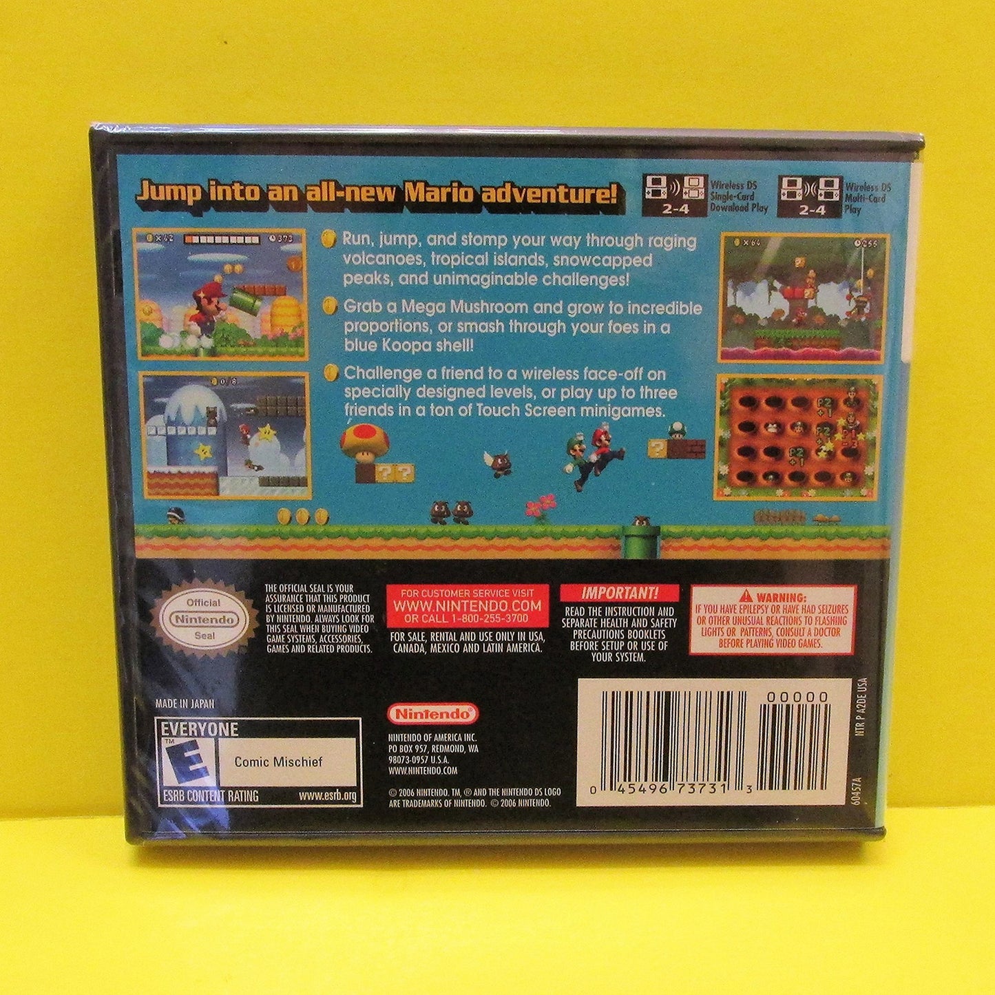 New Super Mario Bros With Box Game cartridge Manual Ds for Nintendo Ds 3ds 2ds