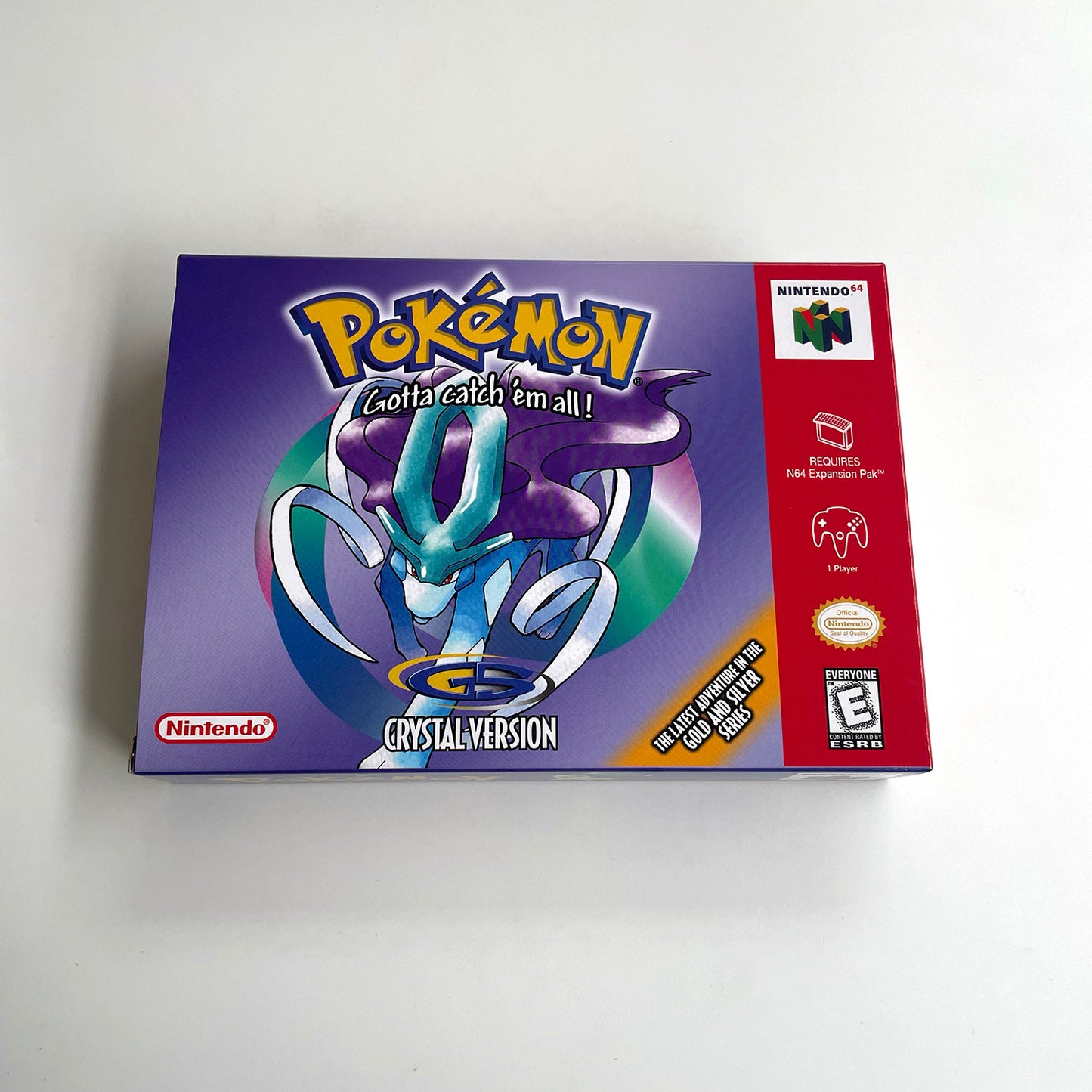 pokemon crystal version game cartridge with tray box for N64 Nintendo 64