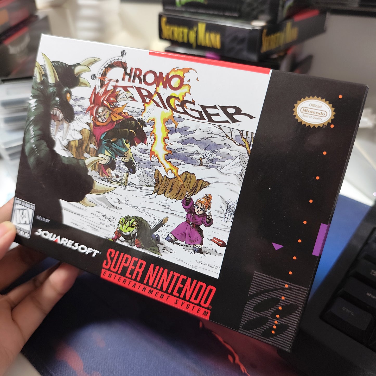 chrono trigger USA cartridge with tray box manual for SNES super nintendo entertainment system