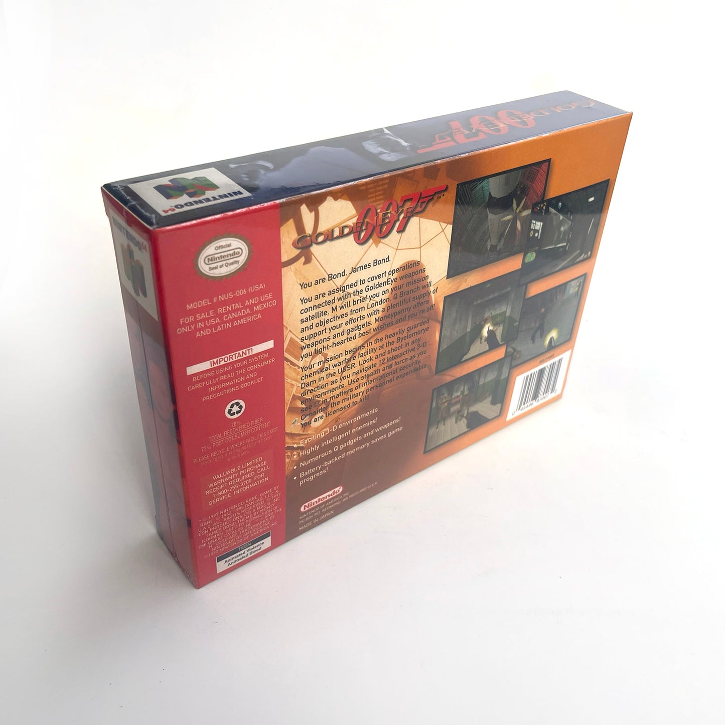 goldeneye 007 game cartridge with tray box for N64 Nintendo 64