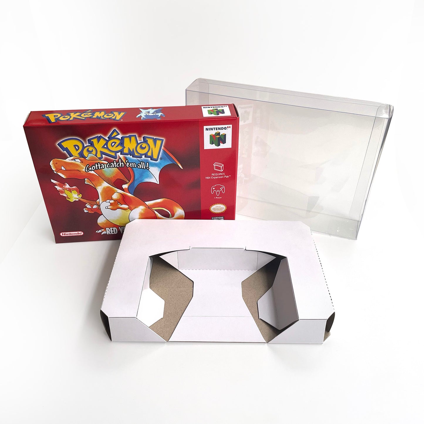 pokemon red version game cartridge with tray box for N64 Nintendo 64