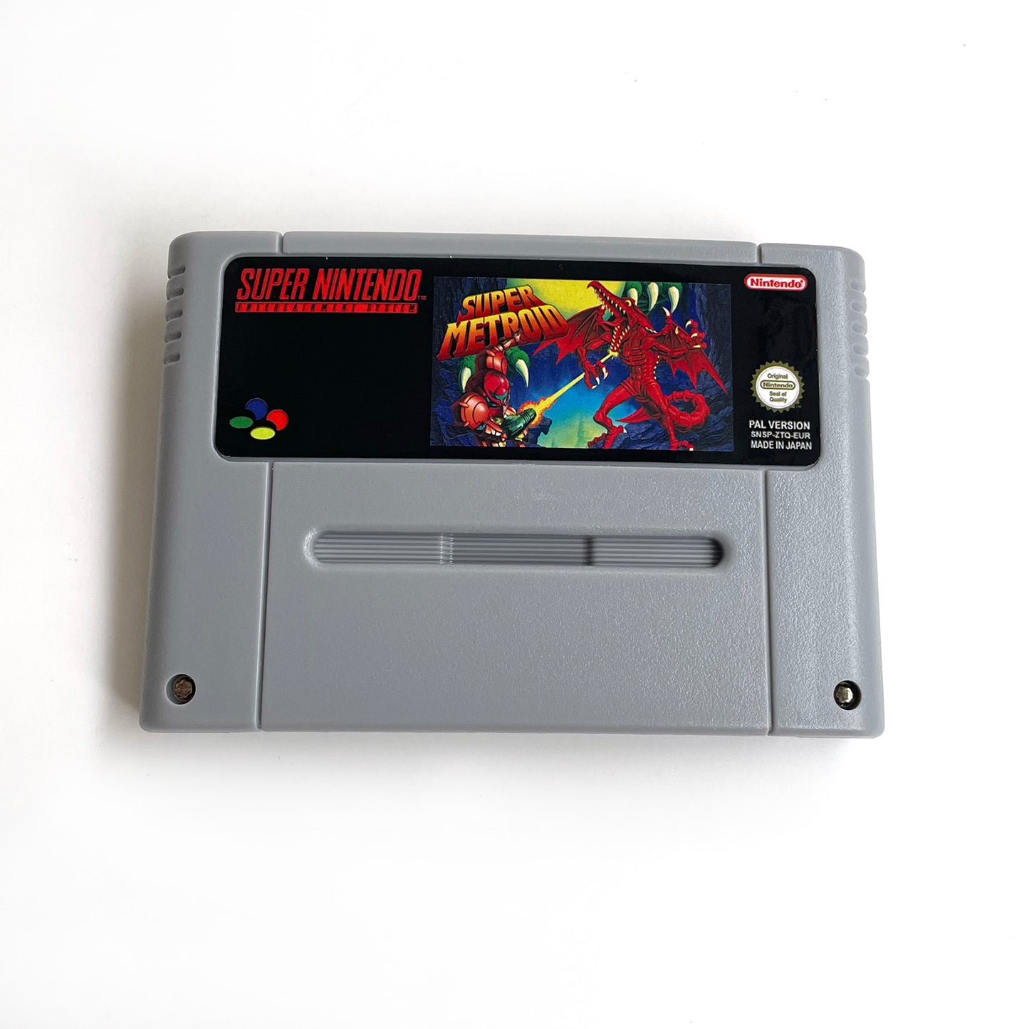 super metroid EUR cartridge with tray box manual for SNES super nintendo entertainment system