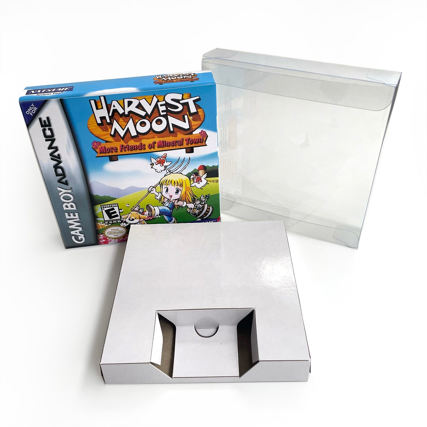 Harvest Moon More Friends of Mineral Town cartridge with tray box manual for gba game boy advance