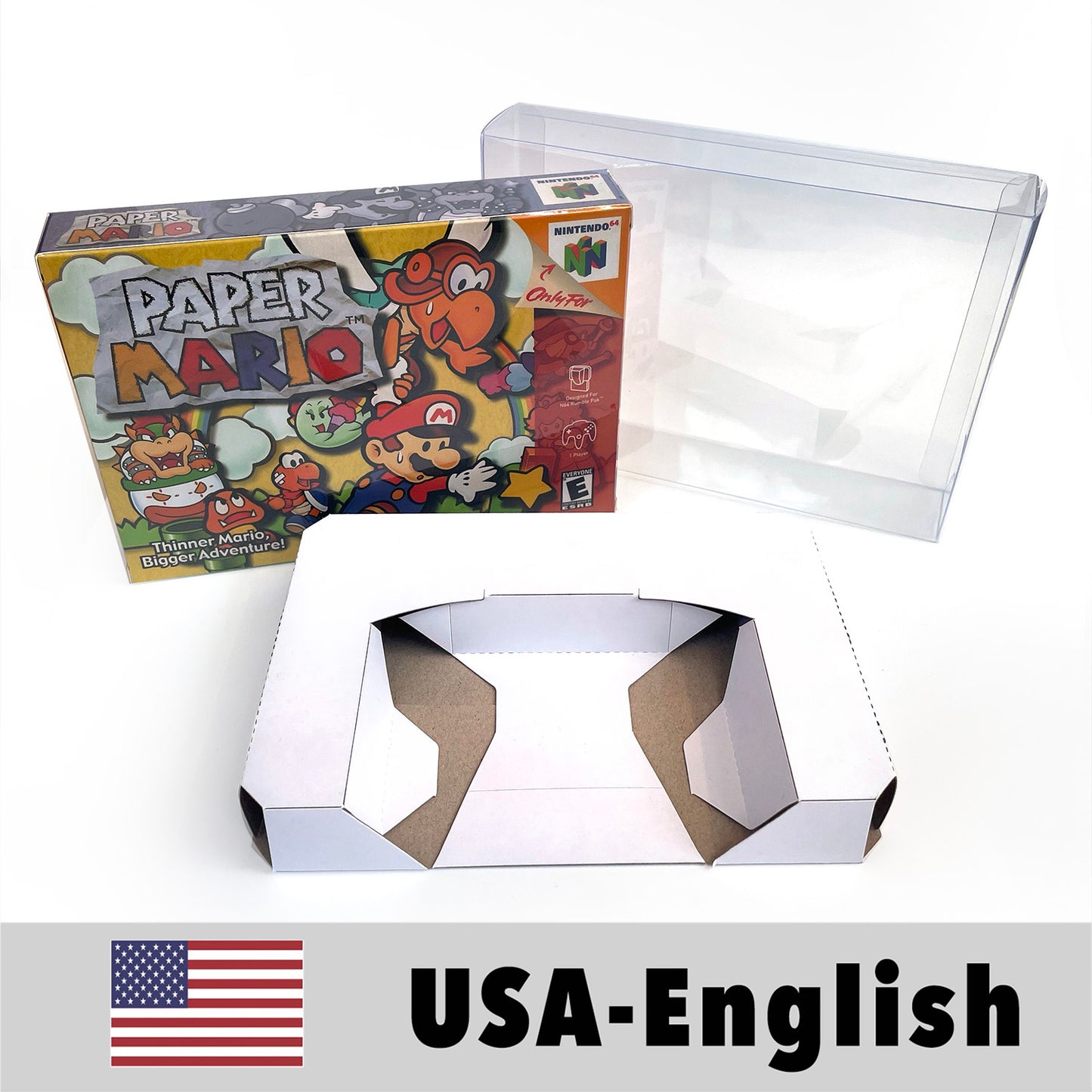 EUR PLA version English paper Mario game cartridge with tray box for N64 Nintendo 64
