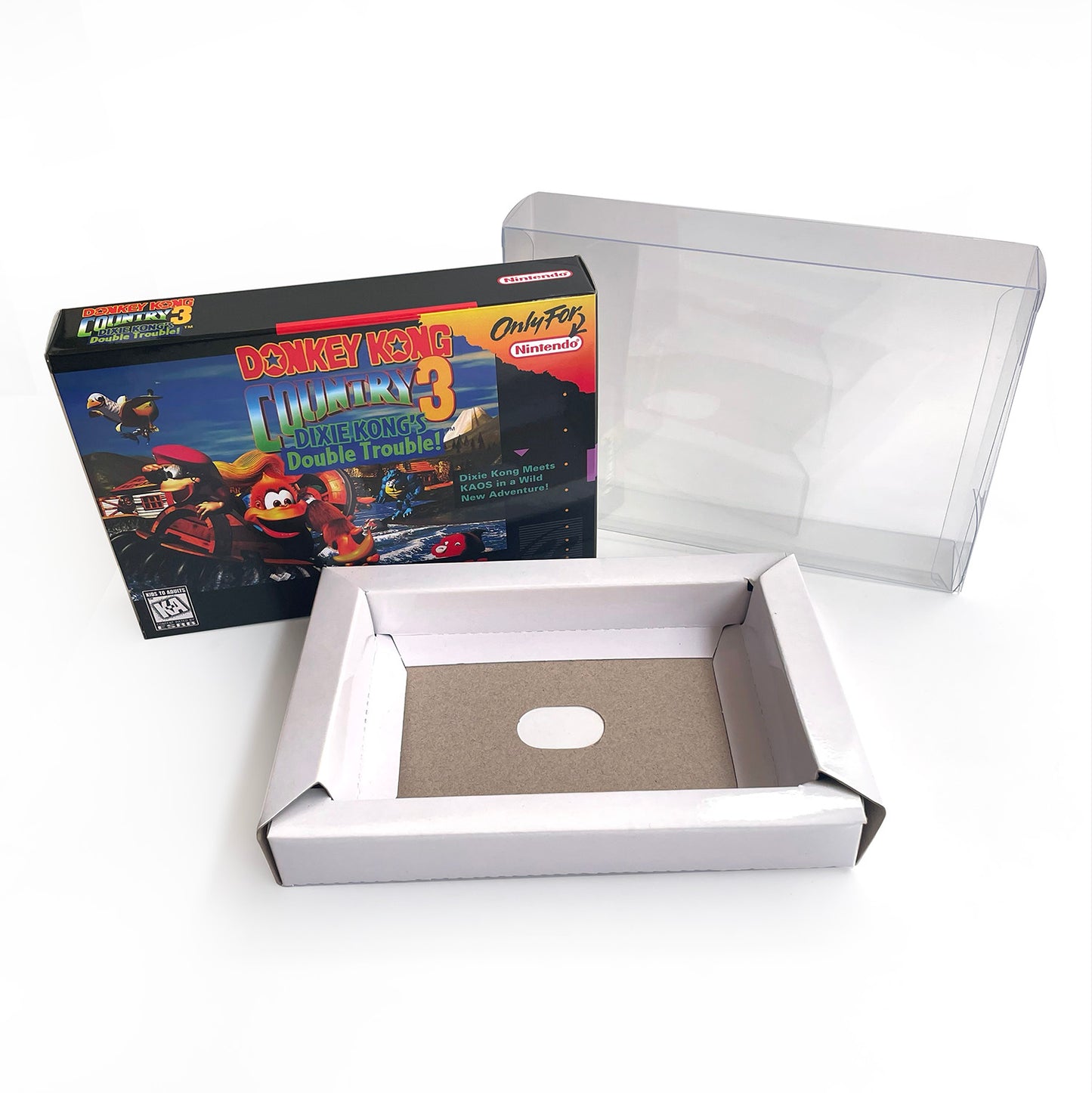 donkey kong country 3 USA cartridge with tray box manual for SNES super nintendo entertainment system
