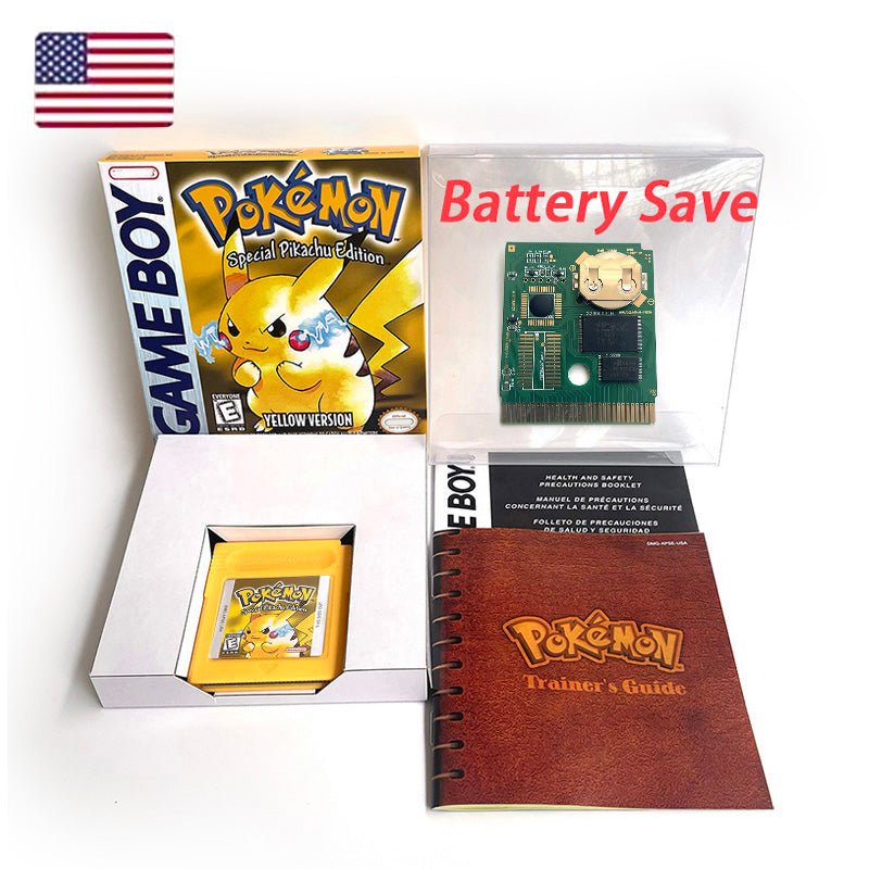 USA / NTSC Sealed NO RTC pokemon yellow version Battery save IC save Manual cartridge with tray box for gbc game boy color