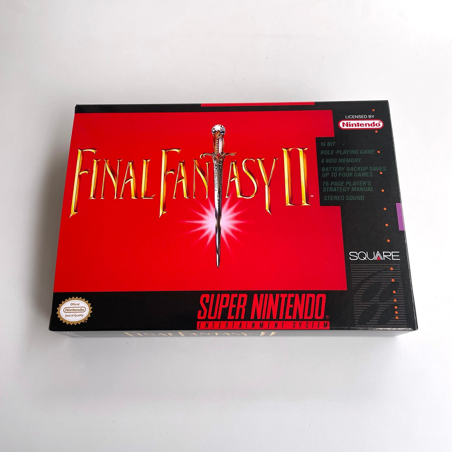 final fantasy II cartridge with tray box manual for SNES super nintendo entertainment system