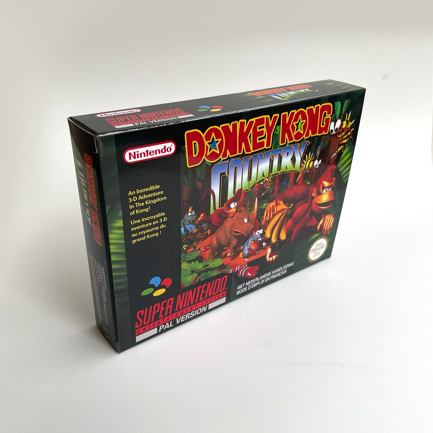 donkey kong country 1 EUR cartridge with tray box manual for SNES super nintendo entertainment system