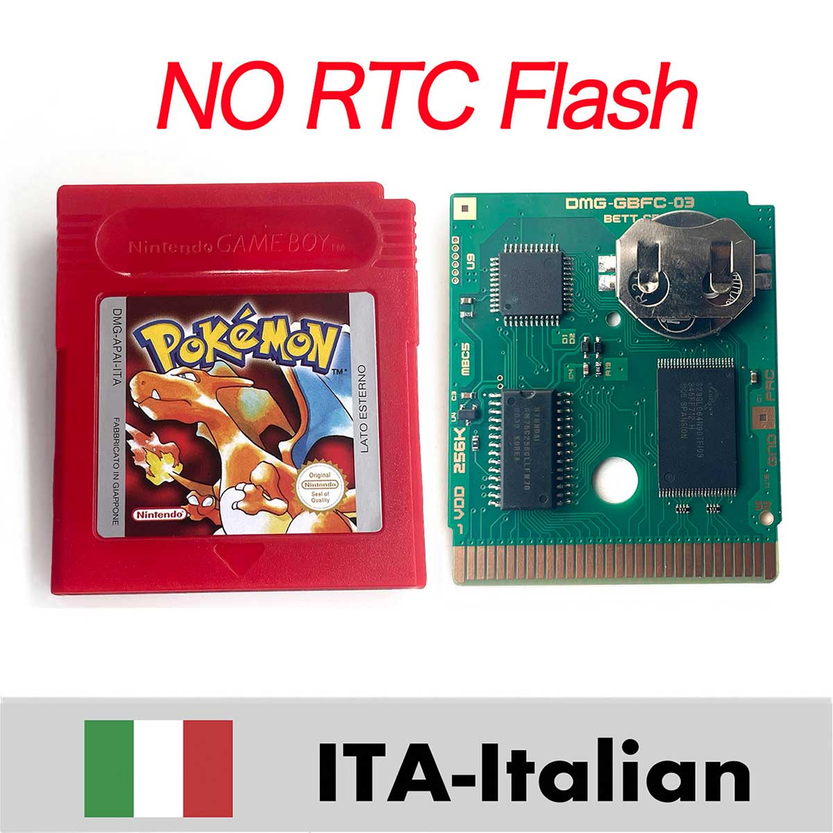 USA ITA NOE FRA ESP EUR version pokemon RTC Flash crystal gold silver NO RTC yellow red blue 16 bit Game Cartridge for GBC