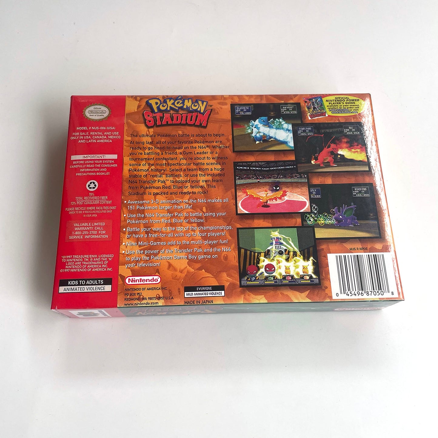 Pokemon stadium game cartridge with tray box for N64 Nintendo 64