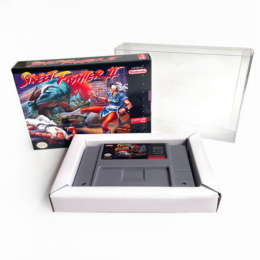 Street Fighter II The World Warrior Secret of Mana cartridge with tray box manual for SNES super nintendo entertainment system