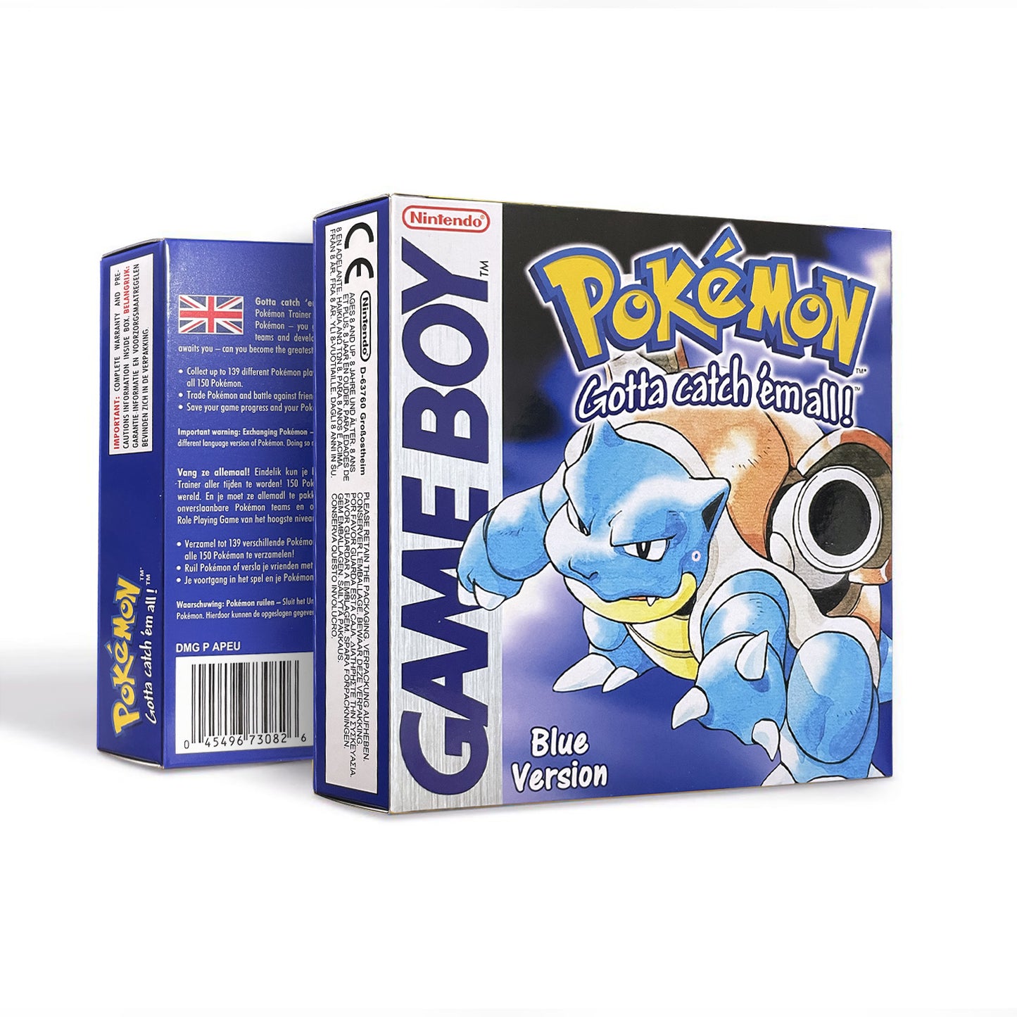 GBC game EUR english pokemon blue version Nintendo Battery save flash cart cartridge tray box gbc game boy color
