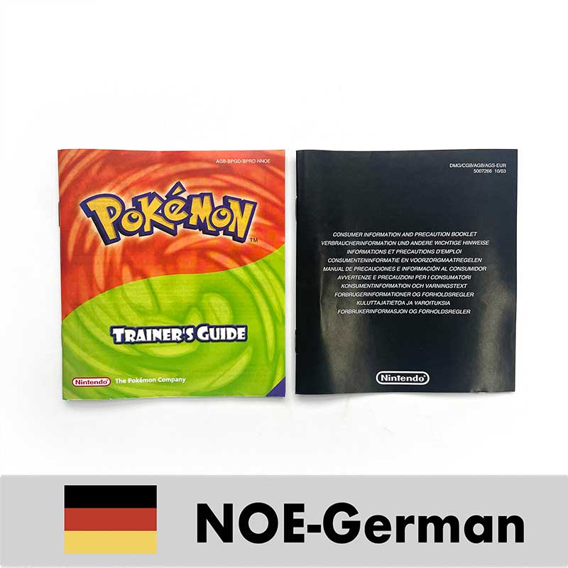 USA FRA NOE ESP ITA EUR Pokemon Emerald Sapphire Leafgreen Ruby Firered Metallic FoilFinish Box Trey Manual label for GBA