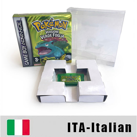 ITA Italian IC save 1 M flash cart pokemon foglia verde version box with tray Nintendo game cartridge for gba game boy advance