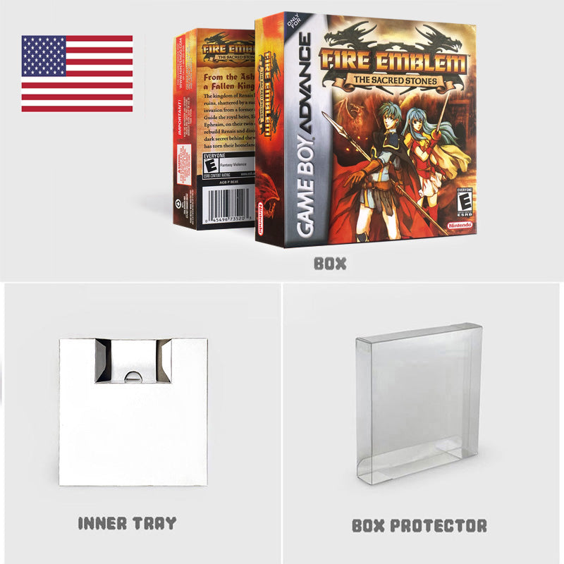 USA Englsih Fire Emblem The Sacred Stonse Tray Box Nintendo Game Cartridge for Gba