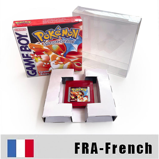 gbc game FRA French pokemon red rouge version Battery save no RTC Flash cartridge with tray box gbc game boy color