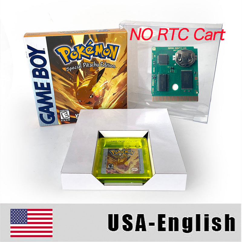 Pokemon YELLOW LEGACY  ( Battery Save / NO RTC Flash ) Cartridge for GBC