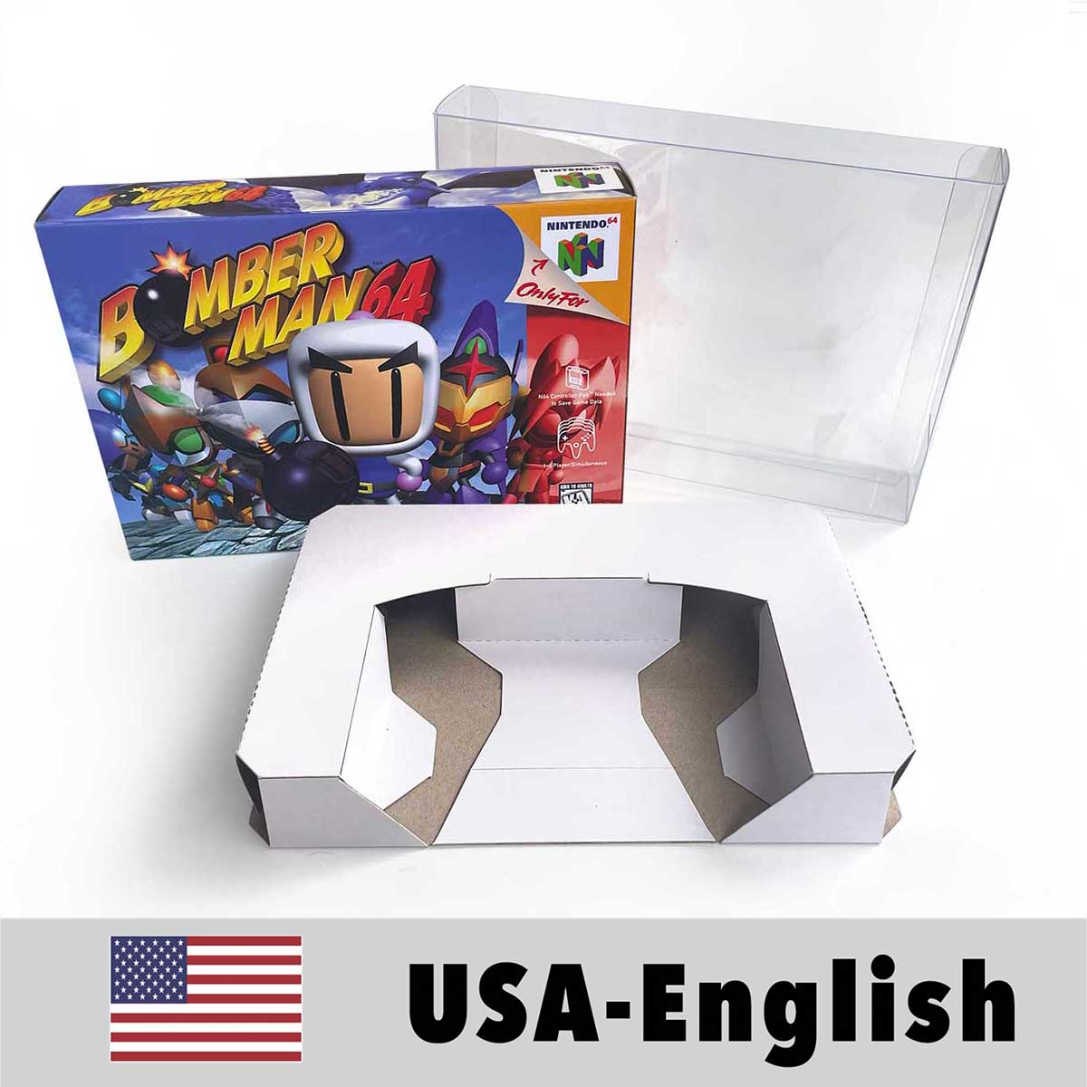 USA NTSC Bomber man 64 game cartridge with tray box for N64 Nintendo 64