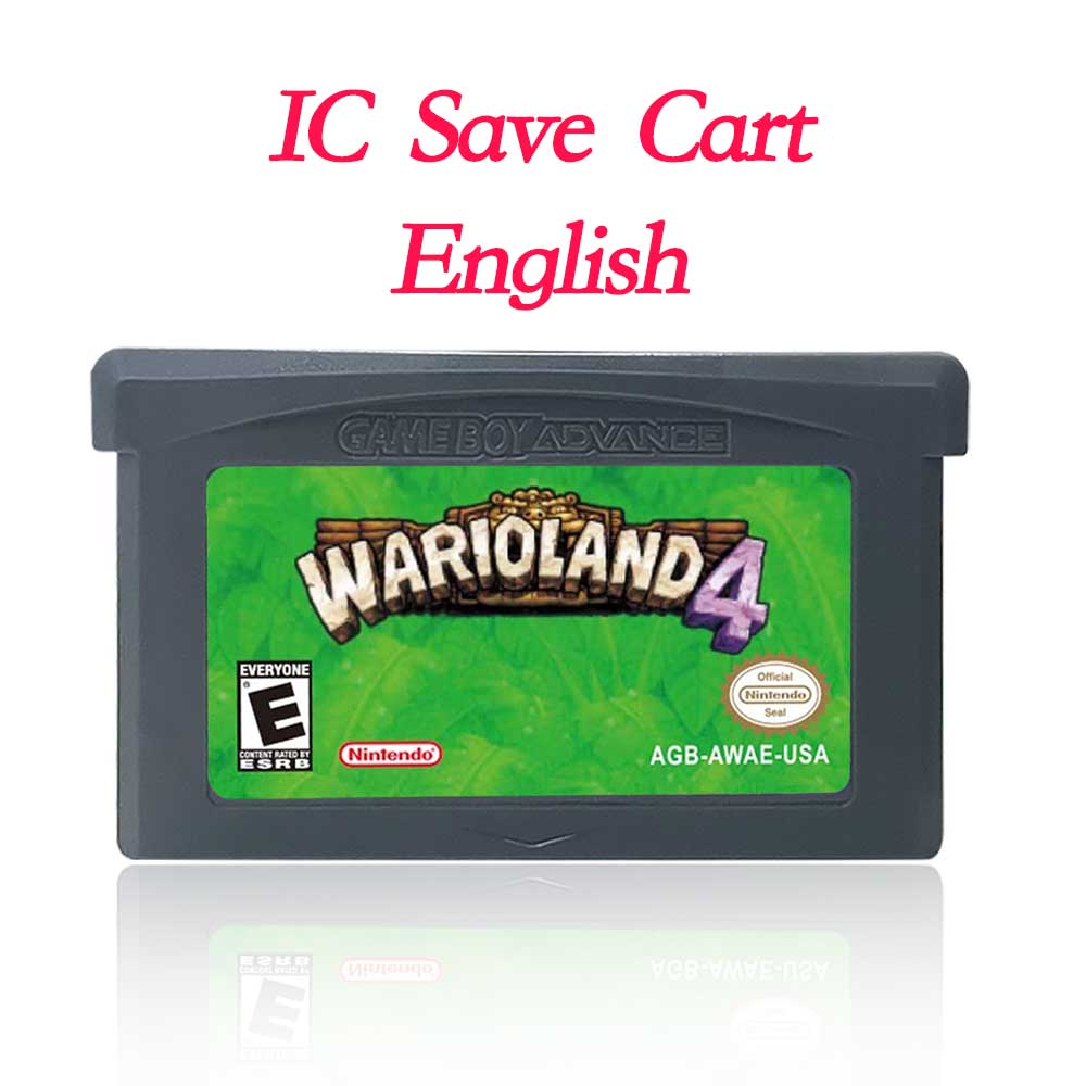 USA Englsih Wario Land 4 Nintendo Tray Box Game Cartridge for Gba