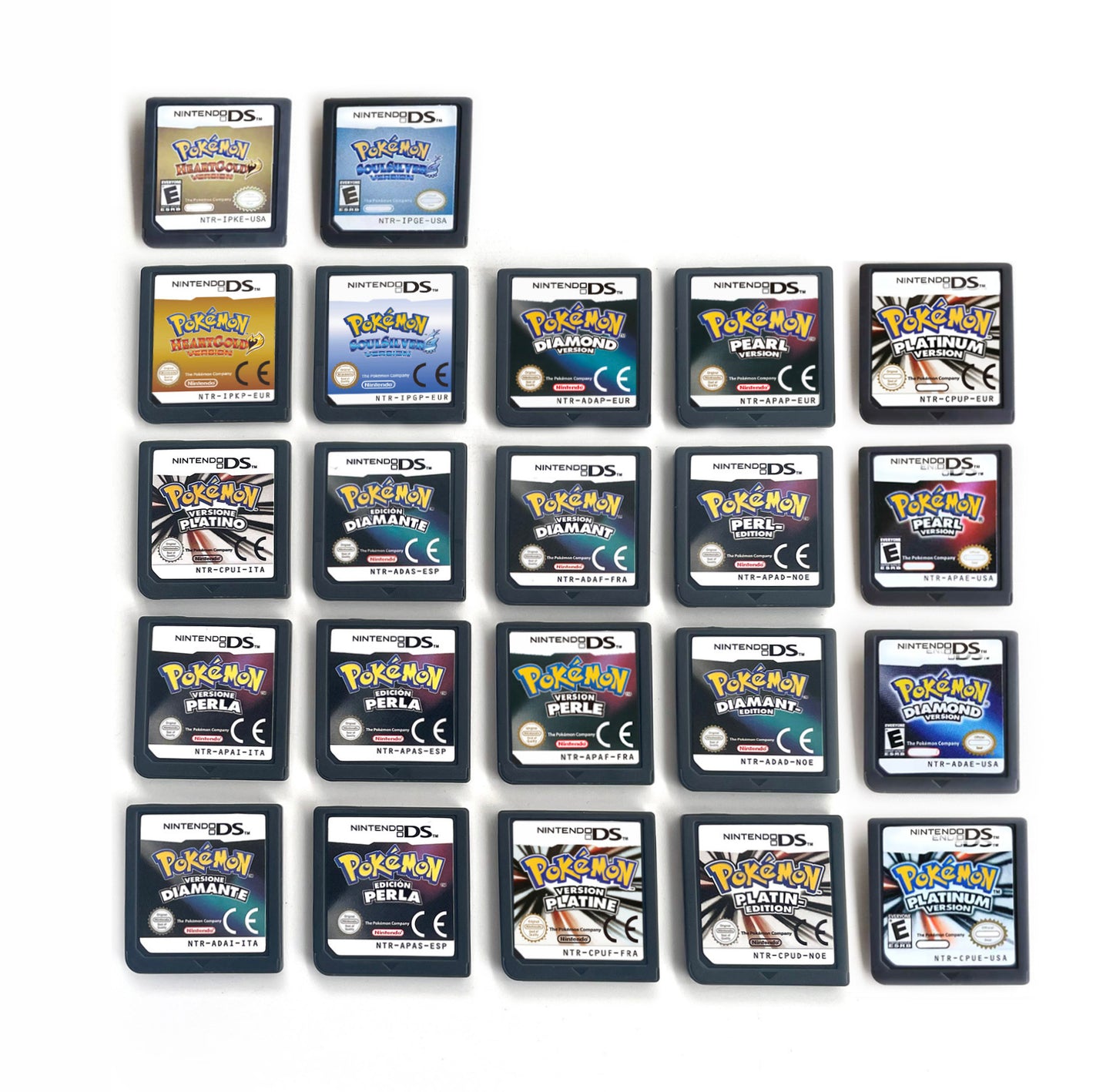 ESP ITA FRA USA EUR NOE Pokemon HeartGold SoulSilver Platinum Diamond Pearl Nintendo Video Console Game Cardride For DS 2DS 3DS