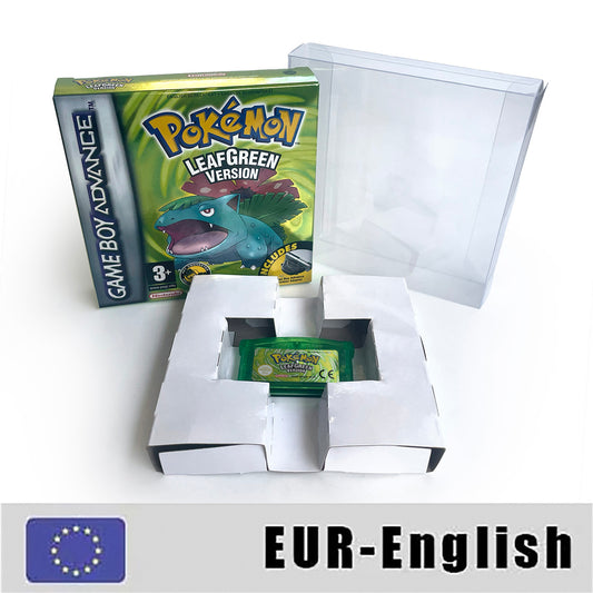 EUR English IC save 1 M flash cart pokemon leafgreen version box with tray Nintendo game cartridge for gba game boy advance