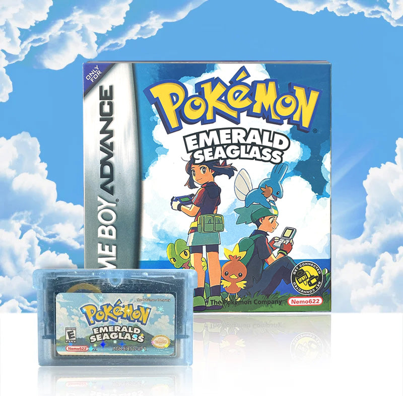 Pokemon emerald seaglass ( RTC Flash cart ) Cartridge for GBA