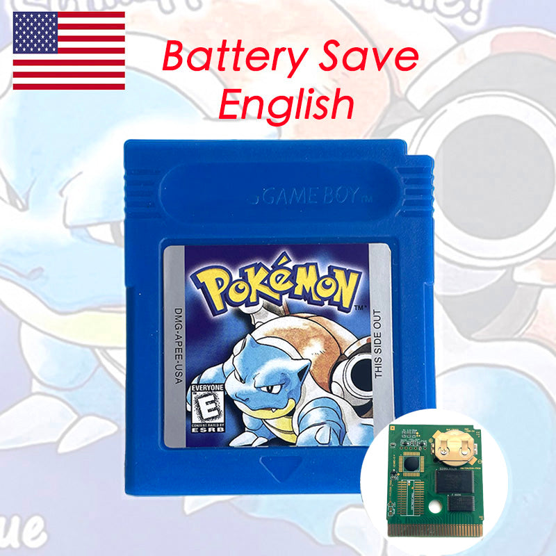 gbc game pokemon  Battery save  blue version no RTC Flash cartIC save Manual cartridge with tray box for gbc game boy color
