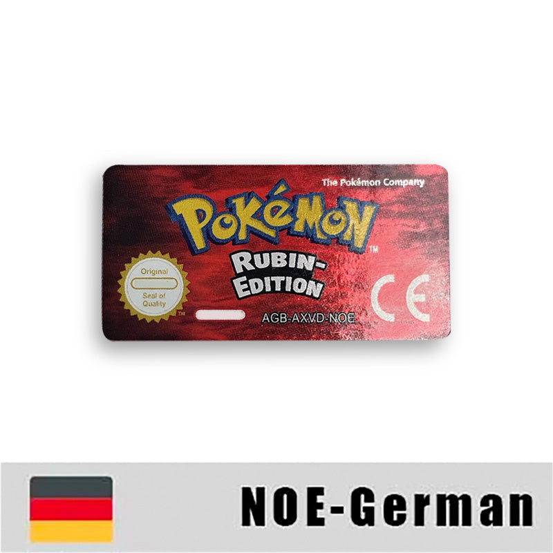 Pokemon Leaf Green Fire Red Ruby Emerald Sapphire Game Cartridge Label Stickers for Gba