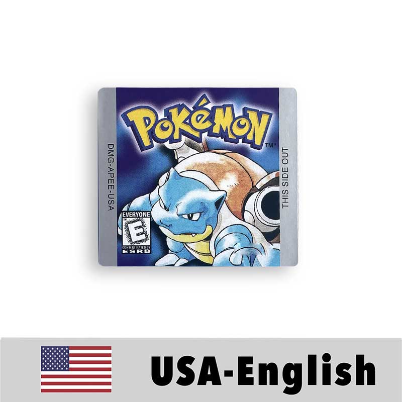 USA FRA NOE ESP ITA EUR Pokemon crystal gold silver red blue yellow Metallic FoilFinish Box Trey Manual label for GBC