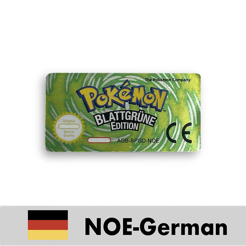 USA FRA NOE ESP ITA EUR Pokemon Emerald Sapphire Leafgreen Ruby Firered Metallic FoilFinish Box Trey Manual label for GBA