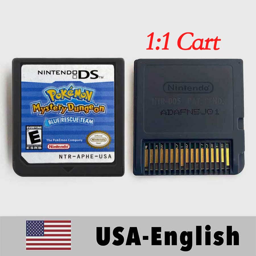 USA English Pokemon Mysiery Dungeon EXPLORERS OF SKY/Darkness/Time Blue-Rescue-Team Box Game Cartridge for DS NDS 3DS