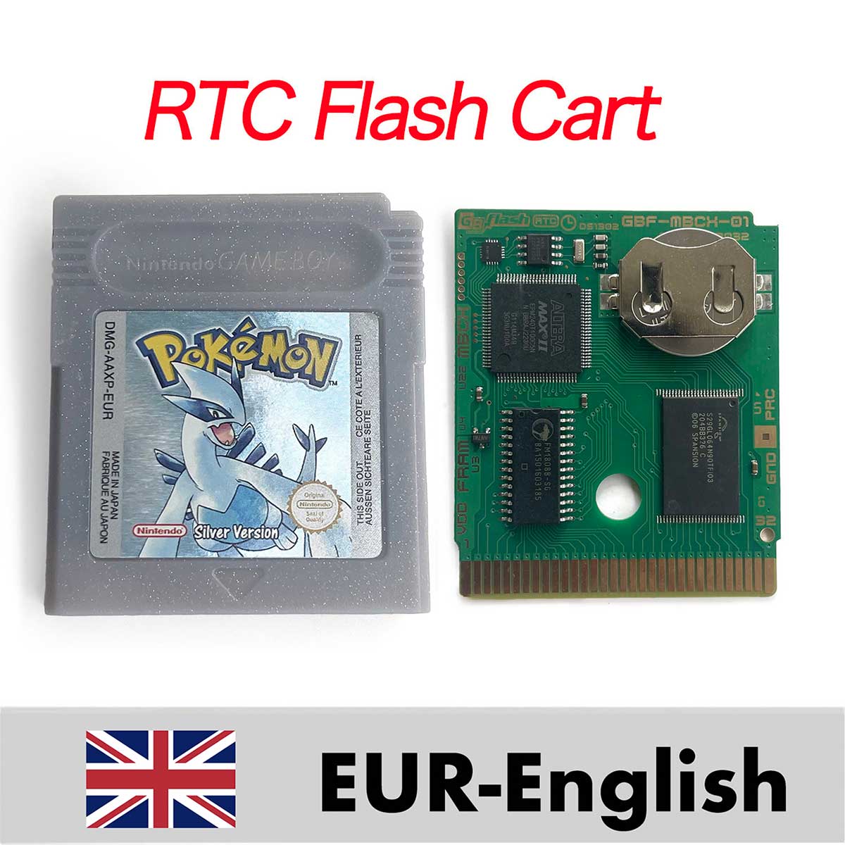 USA ITA NOE FRA ESP EUR version pokemon RTC Flash crystal gold silver NO RTC yellow red blue 16 bit Game Cartridge for GBC
