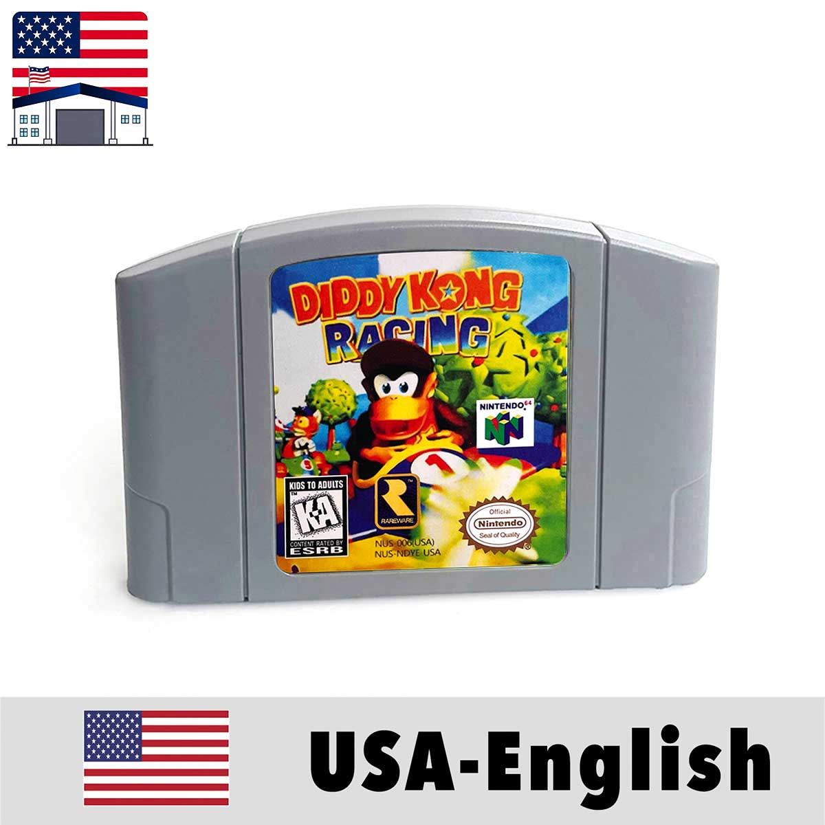 （Shipped From The United States) GolenEye Earthwork Jim 3D Conkers Bad Fur Day Donkey Kong 64 USA NTSC Version English Retro Video Game Consoles 64bit Game Cartridge for N64