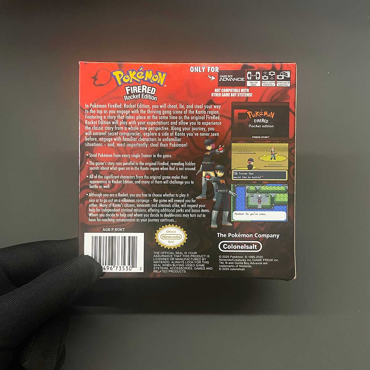 Pokemon firered rocket (v1.02)  (1M Flash ) Cartridge for GBA