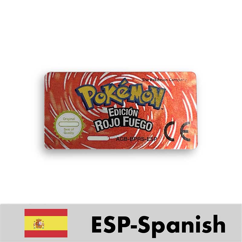 USA FRA NOE ESP ITA EUR Pokemon Emerald Sapphire Leafgreen Ruby Firered Metallic FoilFinish Box Trey Manual label for GBA