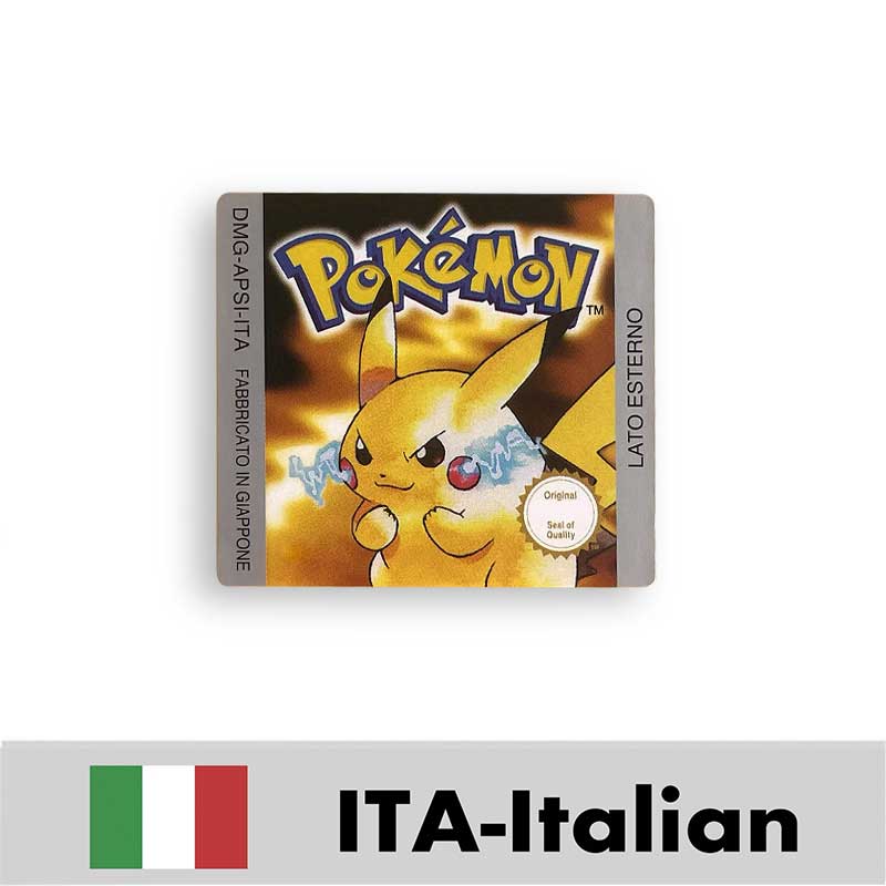 USA FRA NOE ESP ITA EUR Pokemon crystal gold silver red blue yellow Metallic FoilFinish Box Trey Manual label for GBC