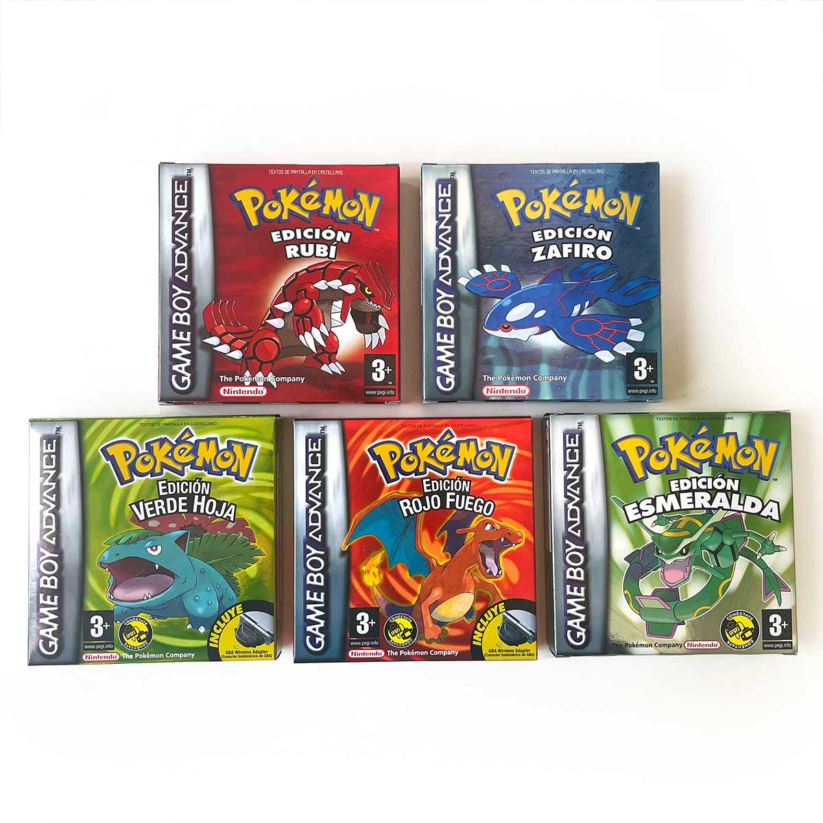 USA FRA NOE FRA RTC/1 M Flash CART pokemon sapphire ruby leafgreen emerald firered sealed box tray Game Cartridge manual for gba