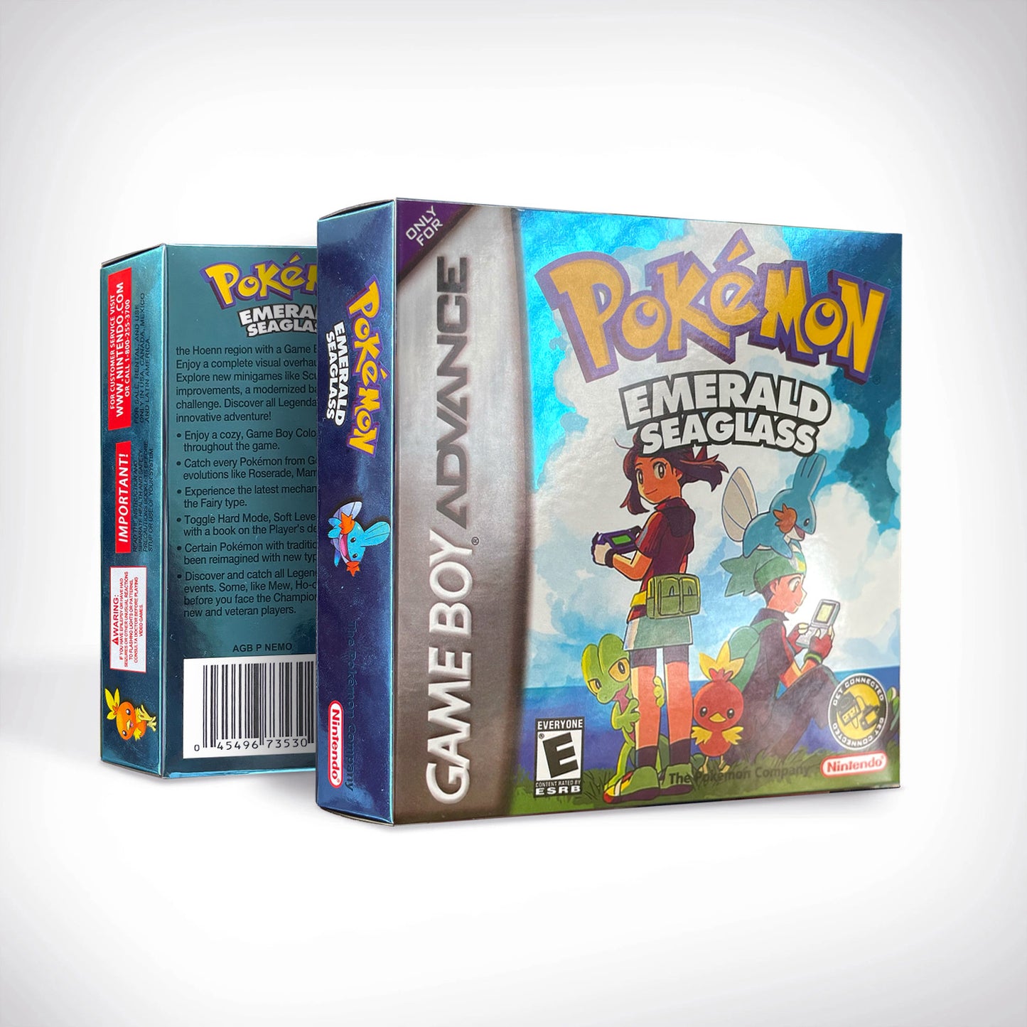 USA  English RTC Flash cart Pokemon emerald seaglass GBA Game Cartridge Video Game Console Card Rom Hack