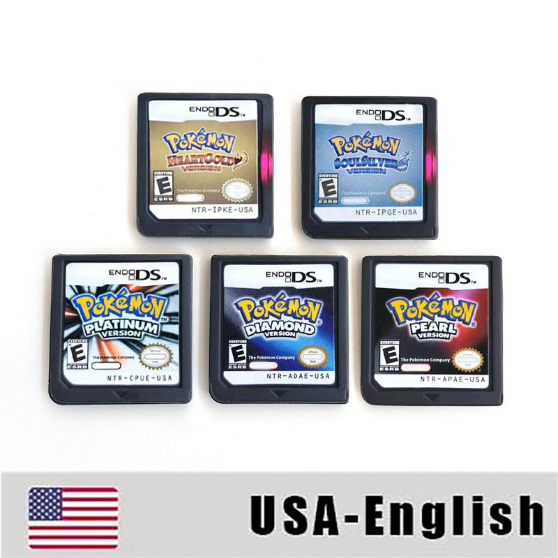 ESP ITA FRA USA EUR NOE Pokemon HeartGold SoulSilver Platinum Diamond Pearl Nintendo Video Console Game Cardride For DS 2DS 3DS