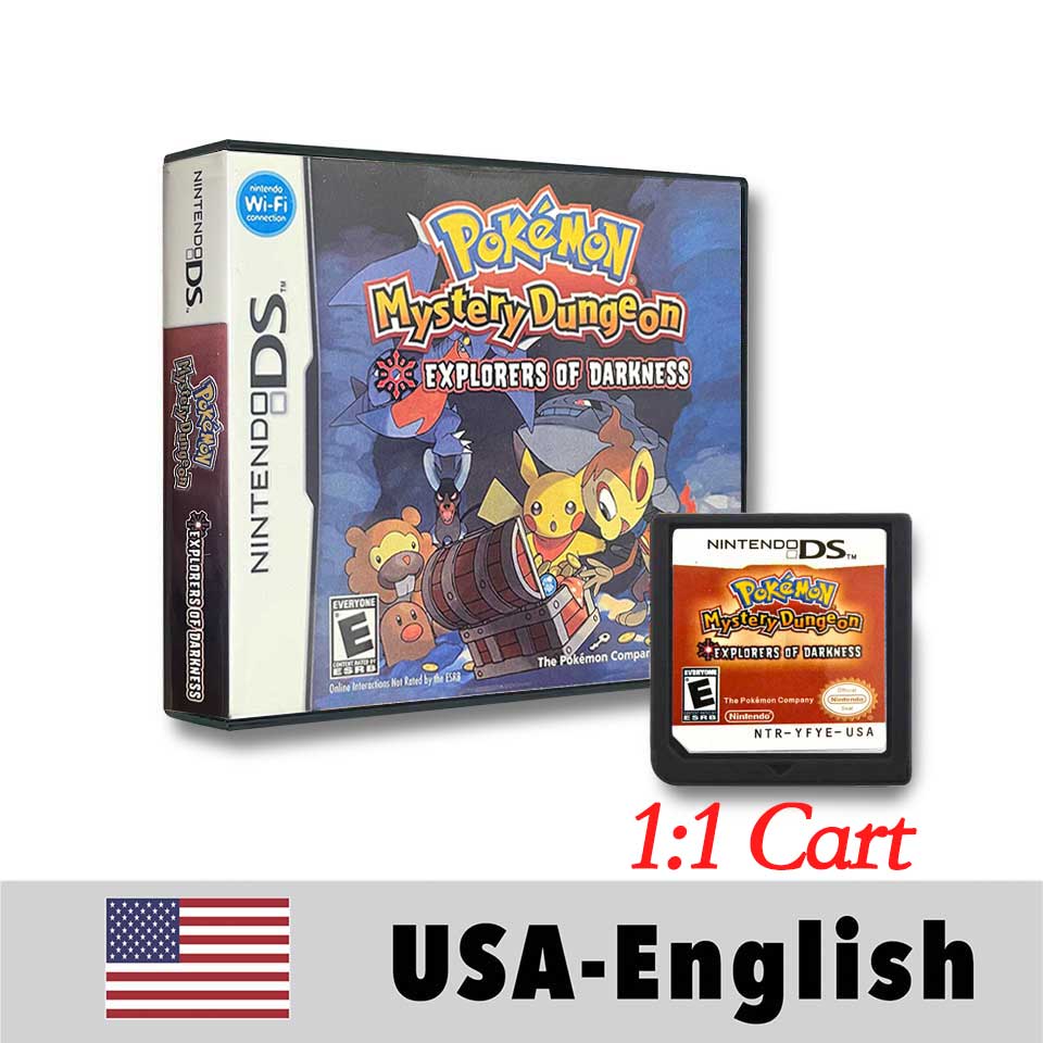 USA English Pokemon Mysiery Dungeon EXPLORERS OF SKY/Darkness/Time Blue-Rescue-Team Box Game Cartridge for DS NDS 3DS
