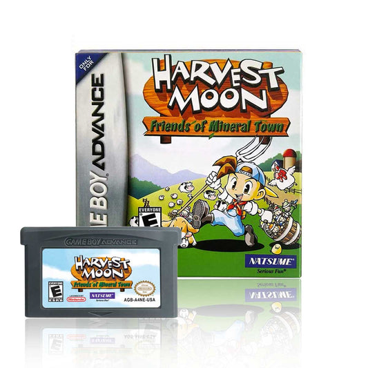 USA Englsih Harvest Moon Friends of Mineral Town Nintendo Cartridge with Tray Box for Gba