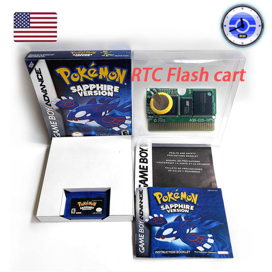 pokemon Sapphire version cartridge with box manual for gba game boy advance