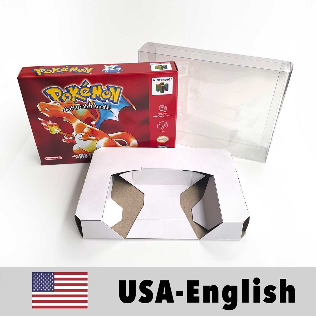USA NTSC Pokemon Blue Crystal Red Silver Yellow Gold Green Game Cartridge 64 Bit Game Consoles with Retail Box for N64