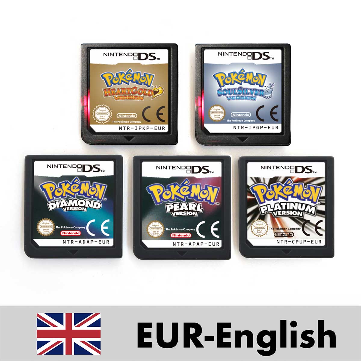 ESP ITA FRA USA EUR NOE Pokemon HeartGold SoulSilver Platinum Diamond Pearl Nintendo Video Console Game Cardride For DS 2DS 3DS